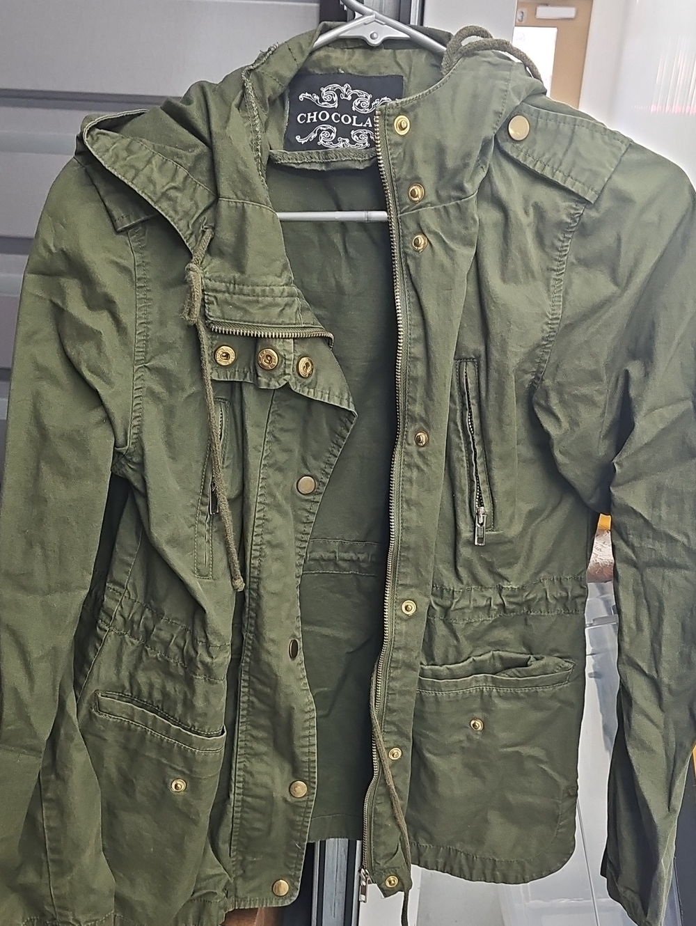 Chocolate Olive Hooded Jacket